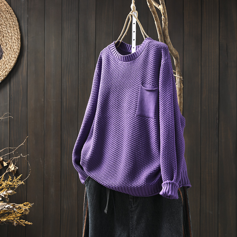 Womens Relaxed Figure-flattering Versatile And Stylish Knit Sweater