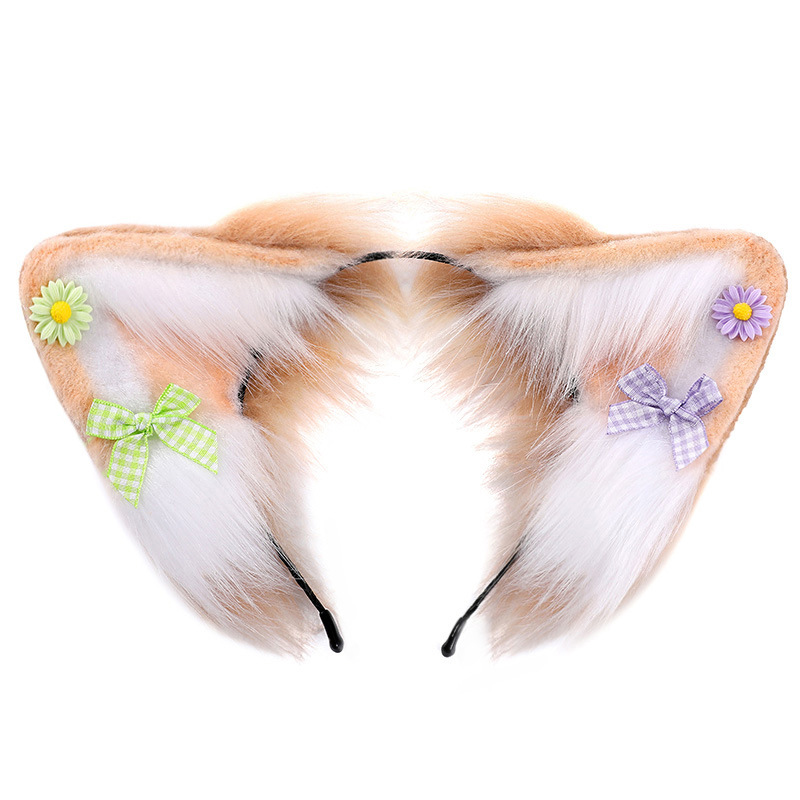 Comic Show Props Plush Simulation Animal Ears Belle Fox Ear Headdress 14