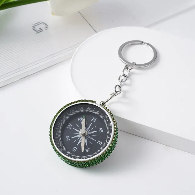 Diamond G44 2 Outdoor Mini Aluminum Alloy Compass Key Chain Green - Shop at LoveMi