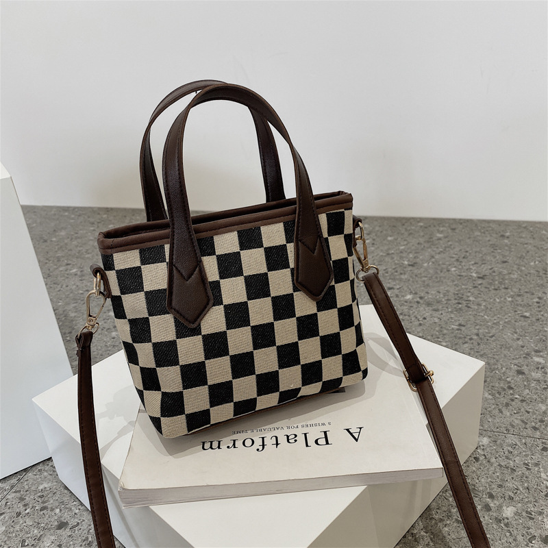 Fashion Houndstooth Shoulder Bags Portable Checkerboard Handbags All-match Messe - Bild 17 von 17