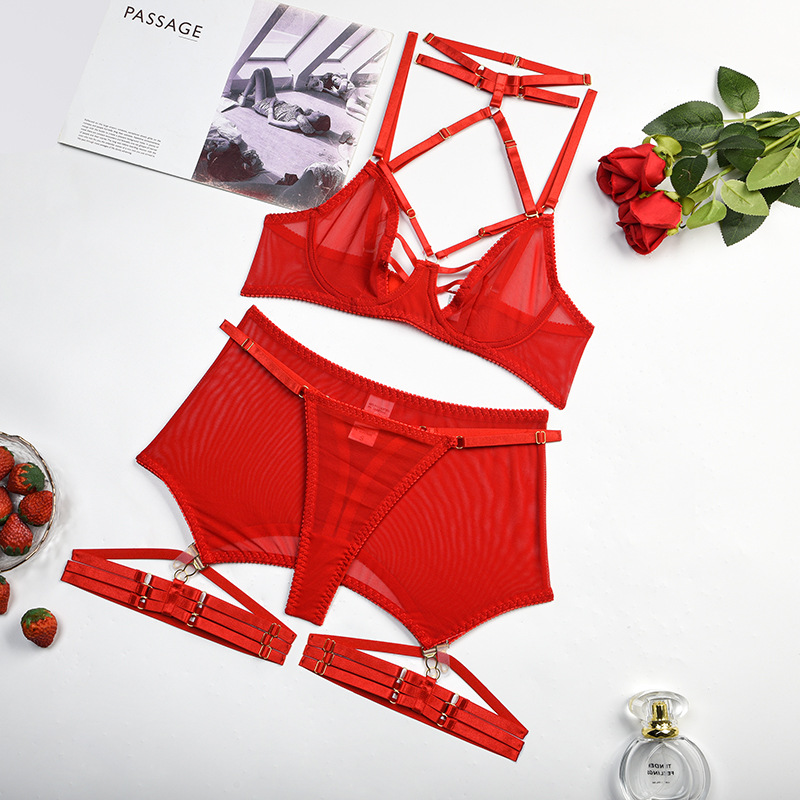 Bra Set Comfortable Milk Silk Ribbon Gathered Hanging Neck