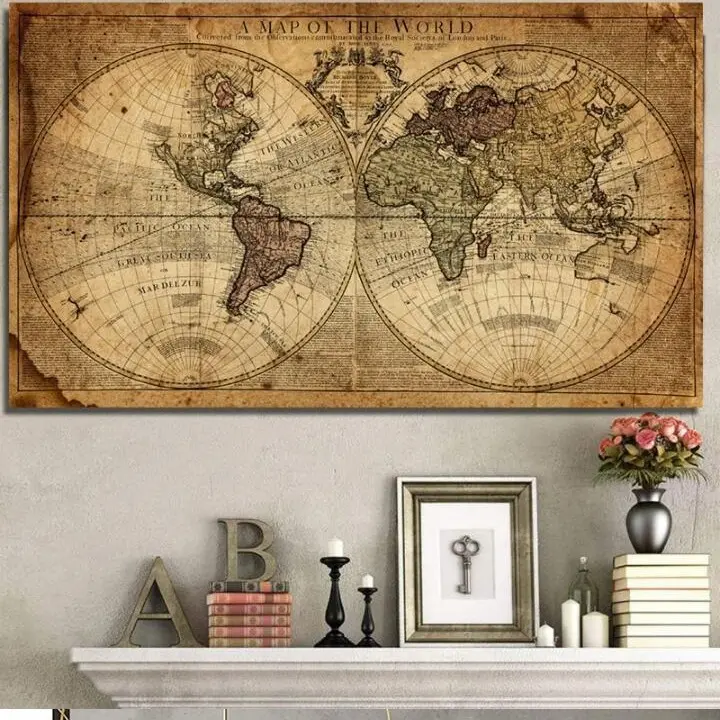 Canvas Earth Painting Living Room Poster Decoration