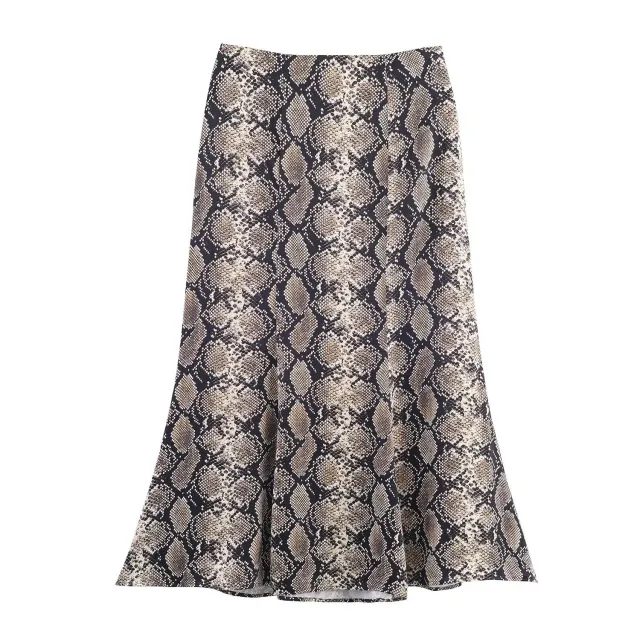 Animal Print Silk Texture MIDI Skirt Color M - Shop at LoveMi