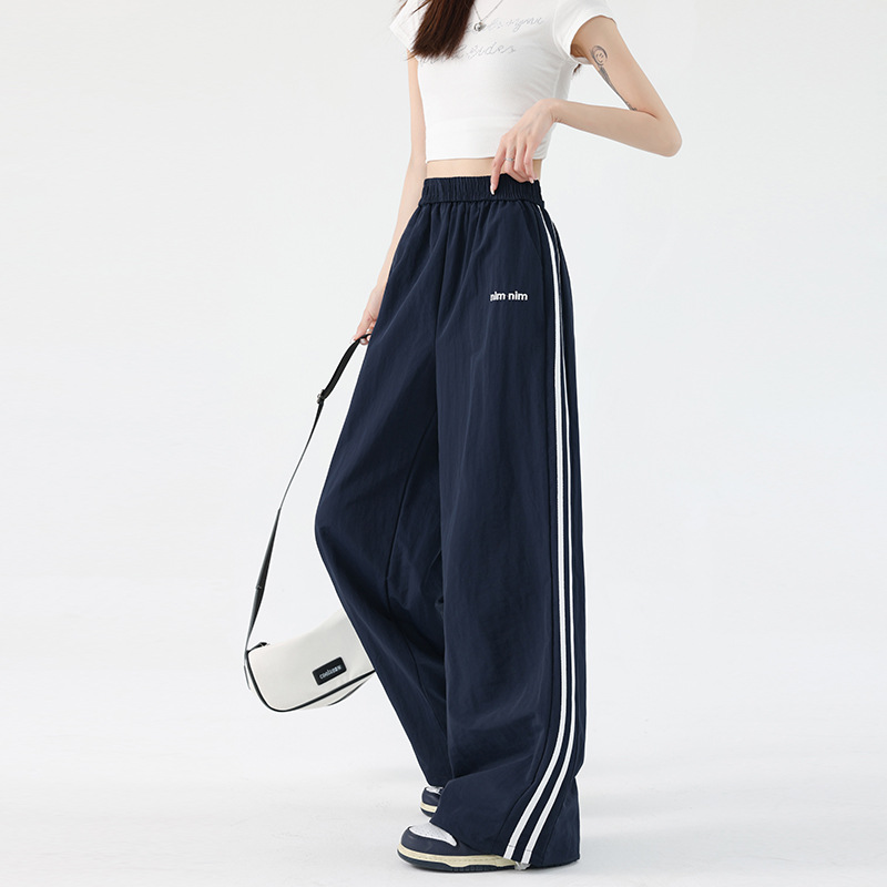 Summer New Loose Slimming Leisure Cargo Trousers Navy Blue - Shop at LoveMi