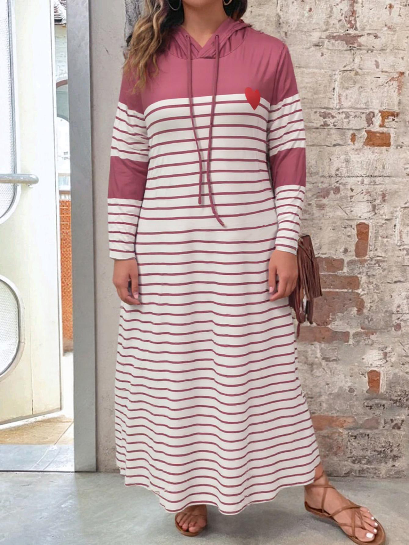 Long Sleeve Knee length H cut Front Pocket Wine - Shop at LoveMi