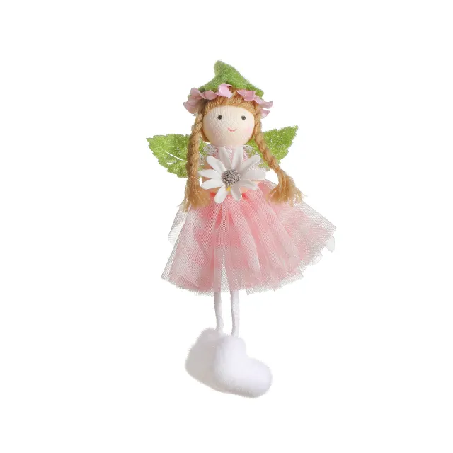 Spring Girl Lovely Flower Angel Party Decoration Pendant Pink Tartan Skirt Girl - Shop at LoveMi