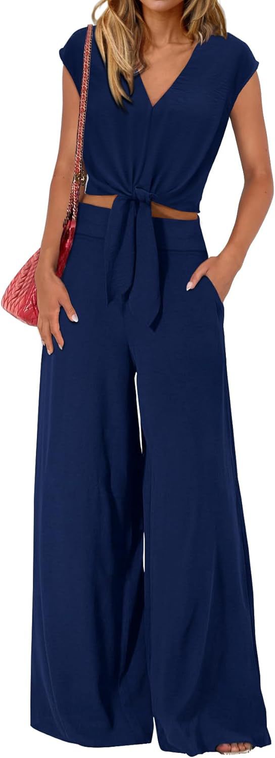 High Waist Slim-fit Wide-legged Pants Suit - Image 9