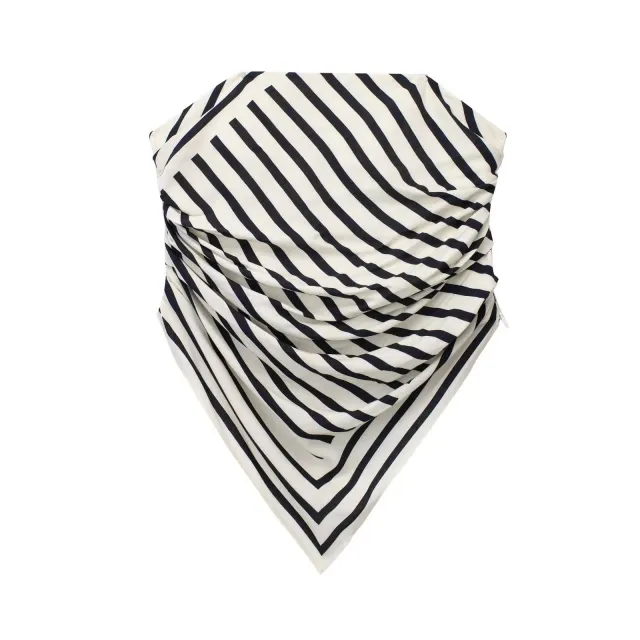 European And American Style Striped Straight Collar Off the shoulder Tube Top Top Stripes - Shop at LoveMi