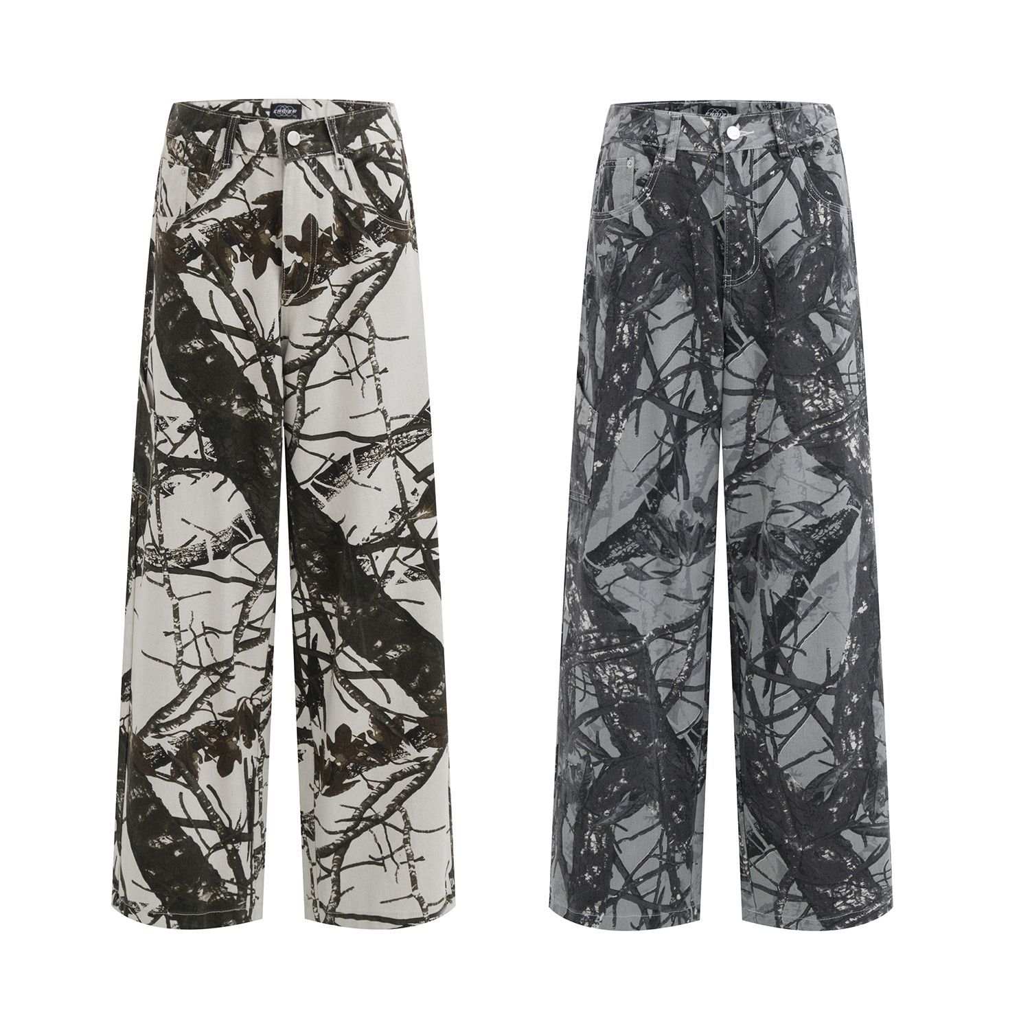 Loose American Retro Camouflage Workwear Wide Leg Pants - Image 18