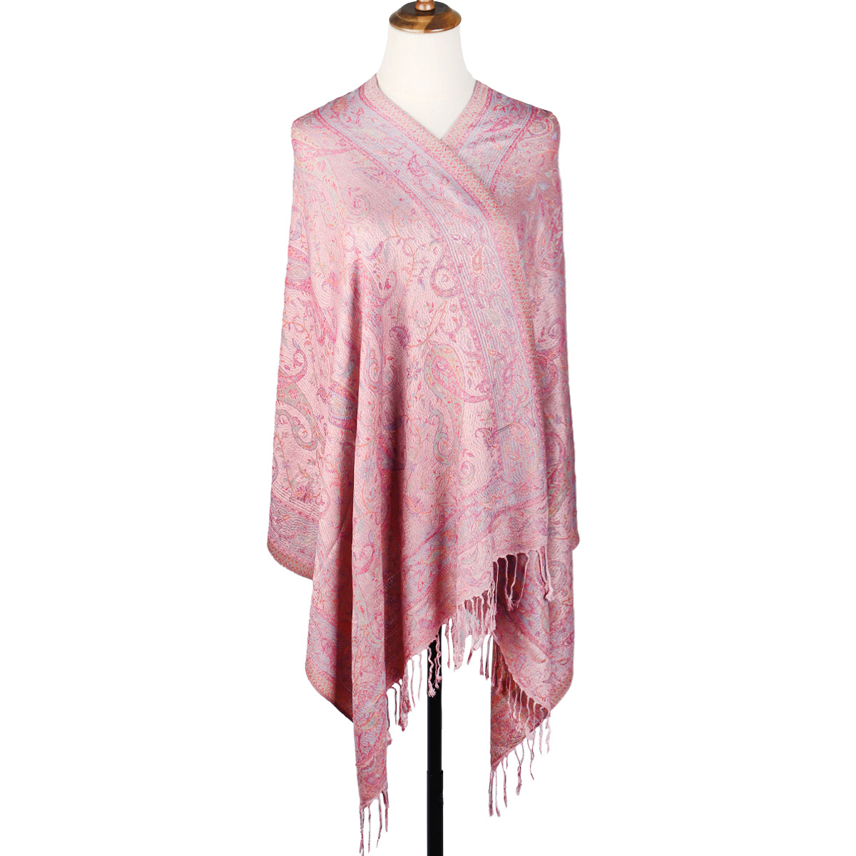 European And American Popular Ethnic Style Cashew Pattern Jacquard Tassel Scarf For Women