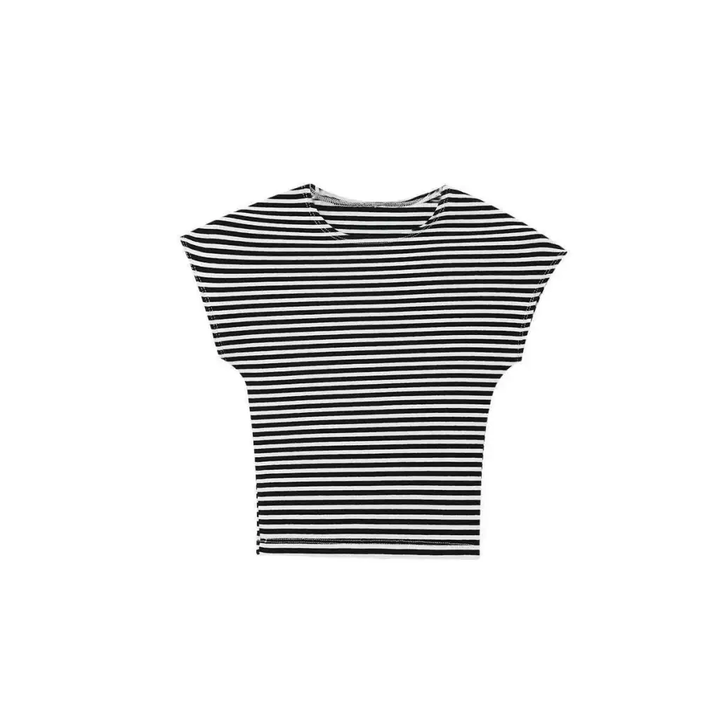 Slim Fit Micro Elastic European And American Summer Design Blouse Sleeveless - Stripes-M