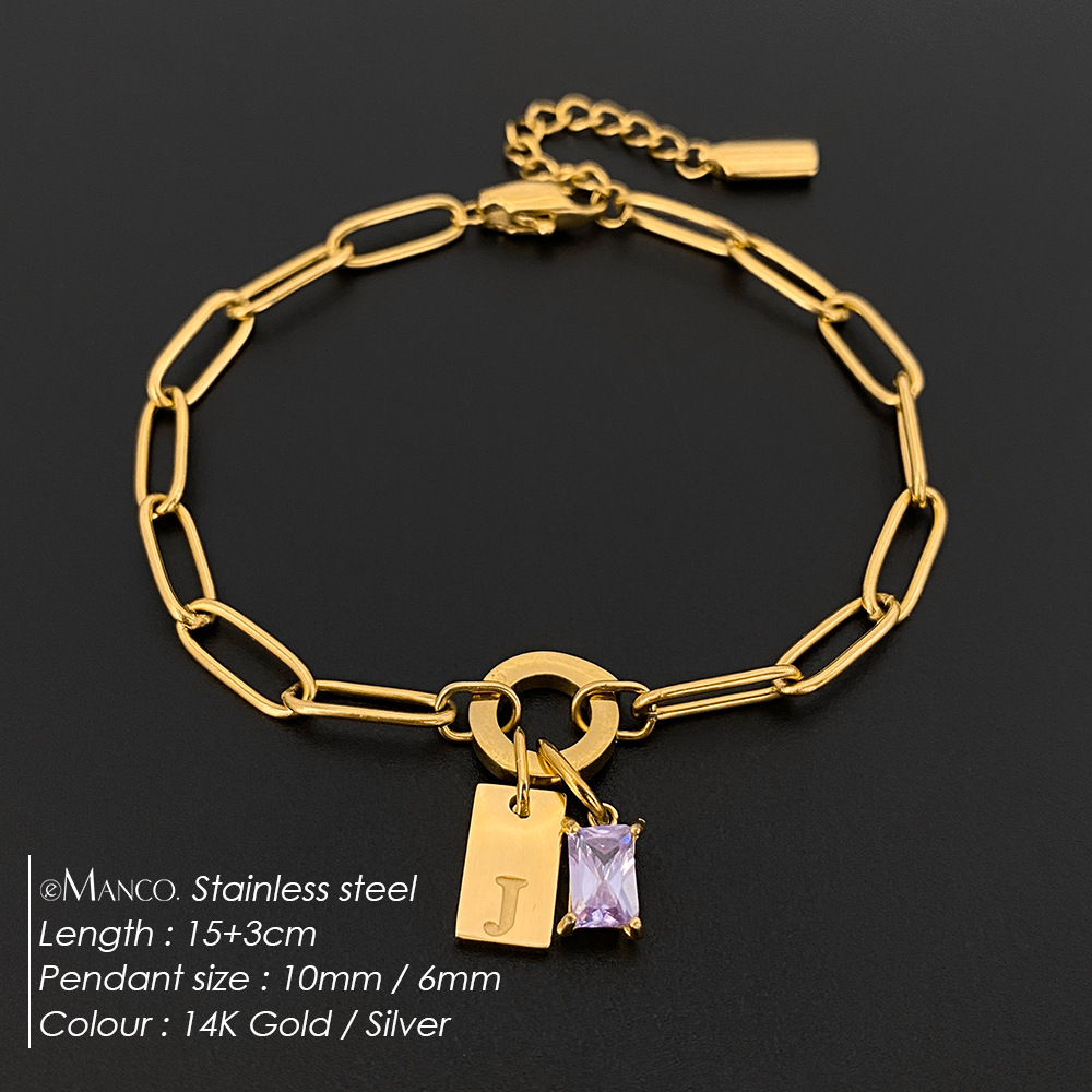 Womens Fashionable Rhinestone Letter Combination Bracelet Jewelry