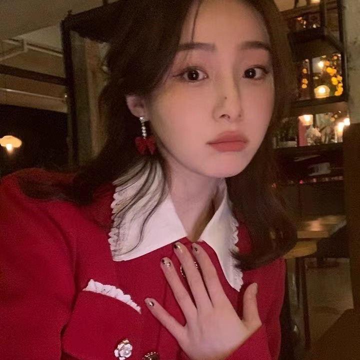 Womens Versatile Red Velvet Earrings For FallWinter And Christmas