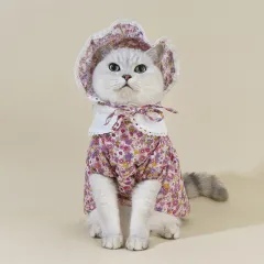 Girly Style Floral Lace Princess Dress Cat Costume - Floral Suit - View 1