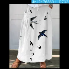 Women's Loose Versatile Pocket 3D Printed Midi Skirt - Type A - View 1