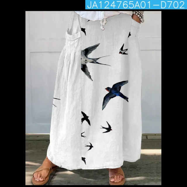 Women's Loose Versatile Pocket 3D Printed Midi Skirt Type A - Shop at LoveMi