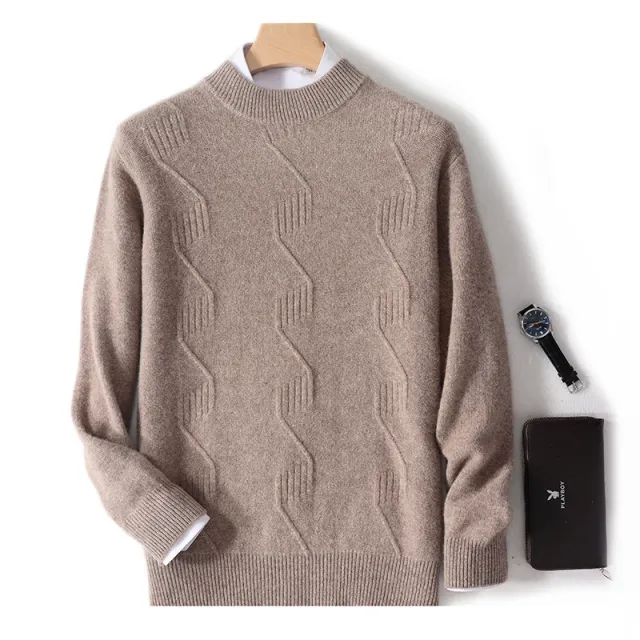 Autumn And Winter Men's Half Turtleneck Thick Sweater Loose Long Sleeve Warm Image Color - Shop at LoveMi