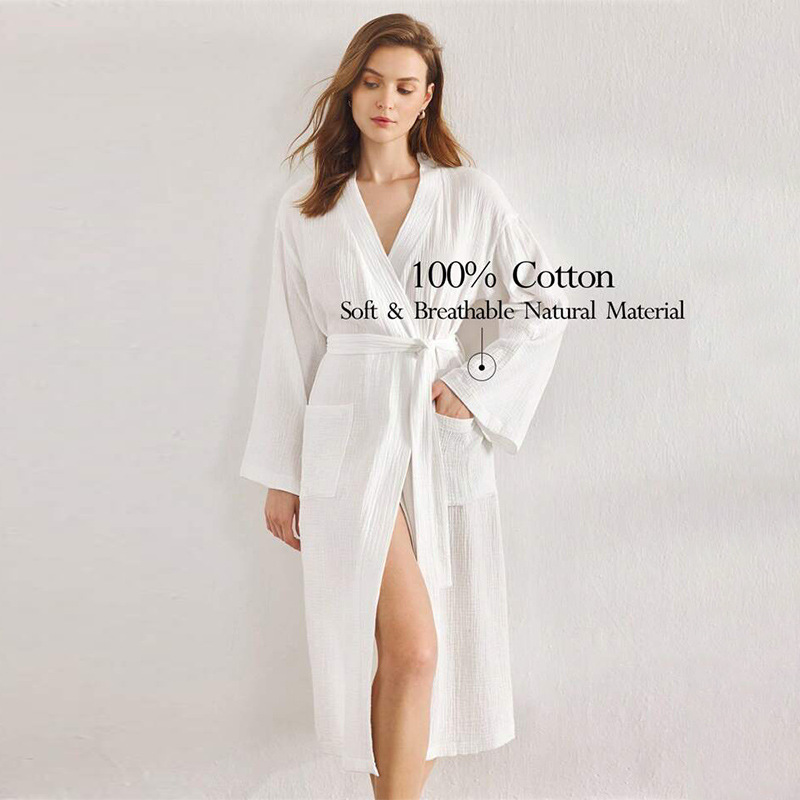 Double-layer Gauze Lightweight Bathrobe And Nightwear For Women