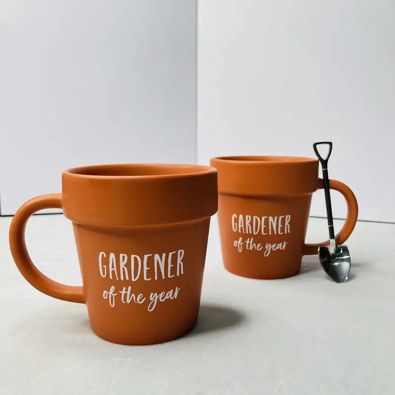 Ceramic Flower Pot Shape Retro Nostalgic Cup