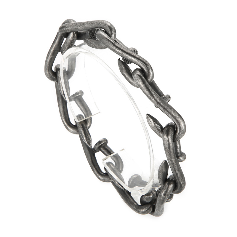 Retro Retro Style Personality Design Hook Buckle Titanium Steel Men's