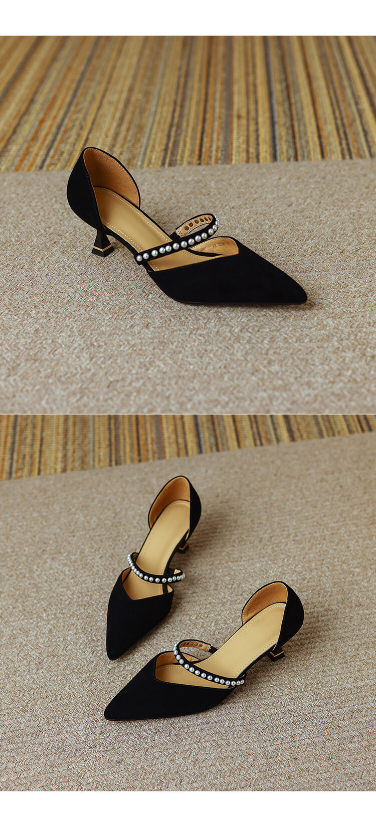 Title 4, Vintage Exquisite Pearl Strap Hollow Sandals fo...