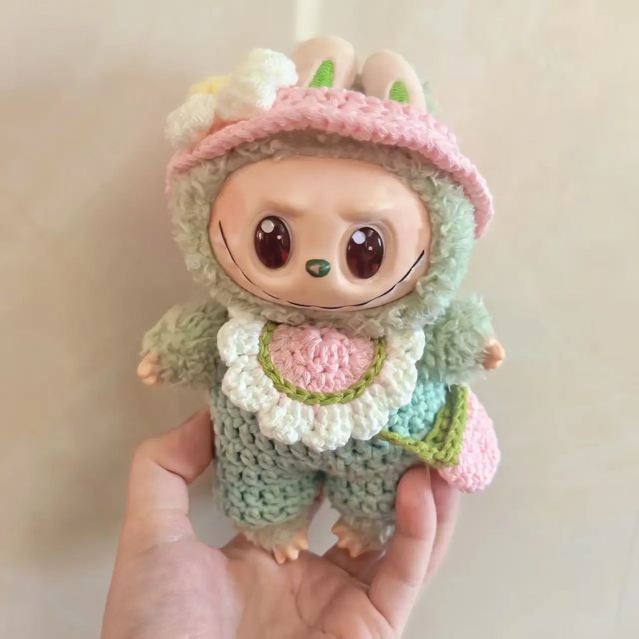 Macaron Hand Crocheting Suspender Pants Satchel Doll Clothes