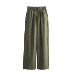 Women's Fashion Pinstripe Shirt Pants Suit - Pants-L - View 1
