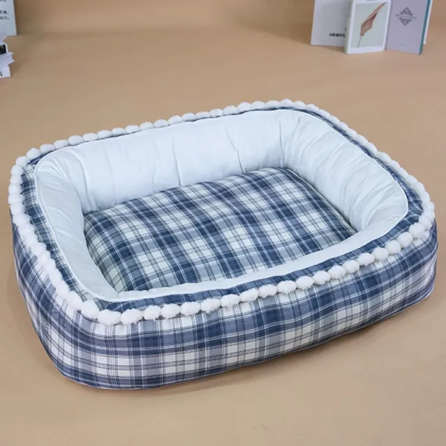 Kennel Winter Warm Dog Mat Pet Large Dog Removable And Washable Four Seasons Universal Dark Blue - Shop at LoveMi
