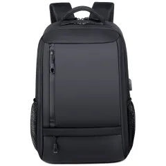 Men's Multi-functional Computer Backpack Simple Waterproof - Black - View 1