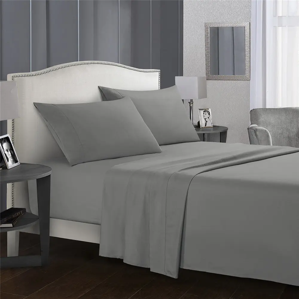 Simple Solid-Color Fitted Sheet Plus-Size Four-Piece Bedding