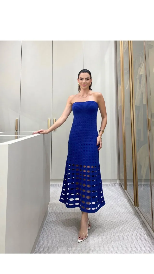 Women's Summer Tube Top Seaside Tight Dress Blue - Shop at LoveMi