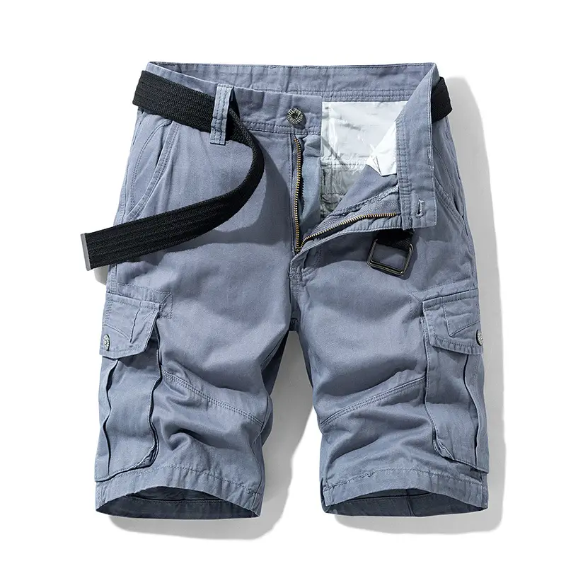 Men's Cotton Shorts Retro Multi-pocket Straight Casual Shorts