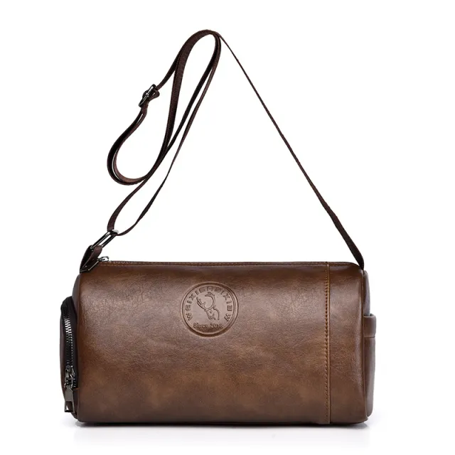 Men's Large Capacity Waterproof Crossbody Bag Fashion Brown - Shop at LoveMi