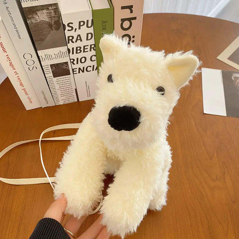 Cute Puppy Plush Bag Fashion Cartoon Shoulder Messenger Bag