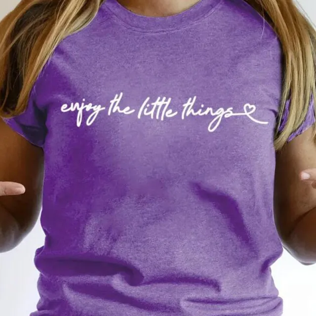 European And American Digital Printing Casual Round Neck T shirt Purple - Shop at LoveMi