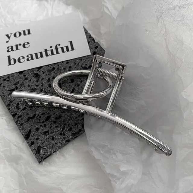 Metal Silver Hanging Ring Barrettes Circle Grip - Shop at LoveMi