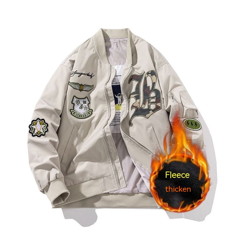 Autumn And Winter Retro American Flying Jacket Fashion Brand Loose Padded Coat