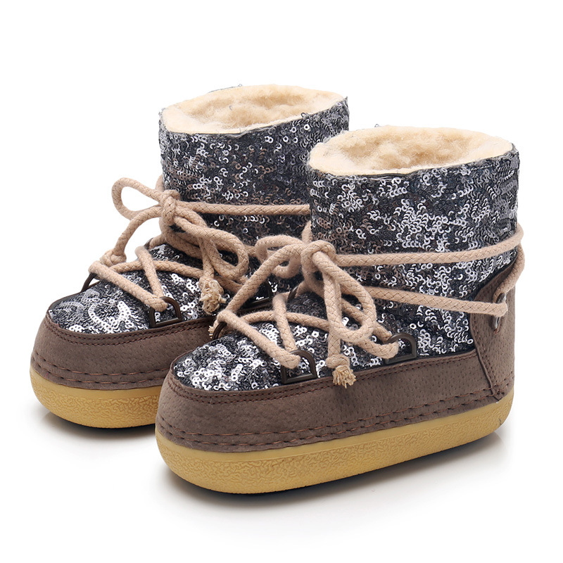Children's Snow Boots Women's Winter Warm Fleece-lined Sequins — foto 2