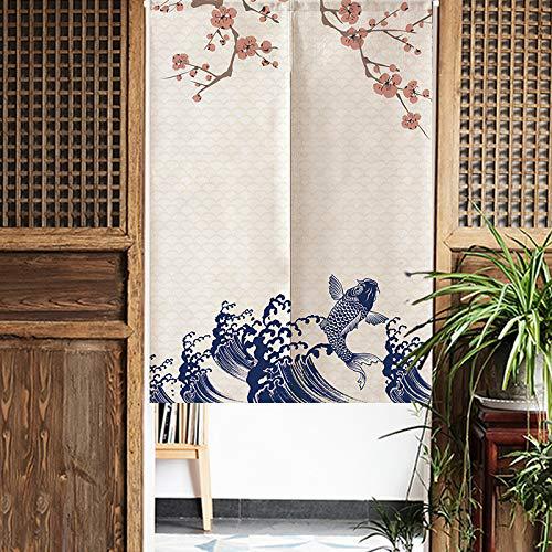 Cherry Blossom And Mount Fuji Fabric Door Curtain Bedroom Partition Curtain