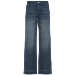 Women's Low Waist Washed Wear-white Blue Jeans All-matching Straight - Blue - View 1