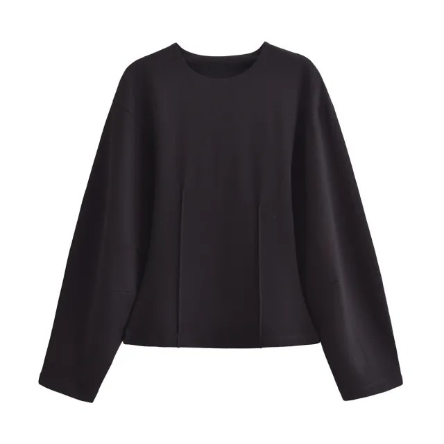 European And American Style Double sided Cloth Round Neck Top Casual Pants Black - Shop at LoveMi
