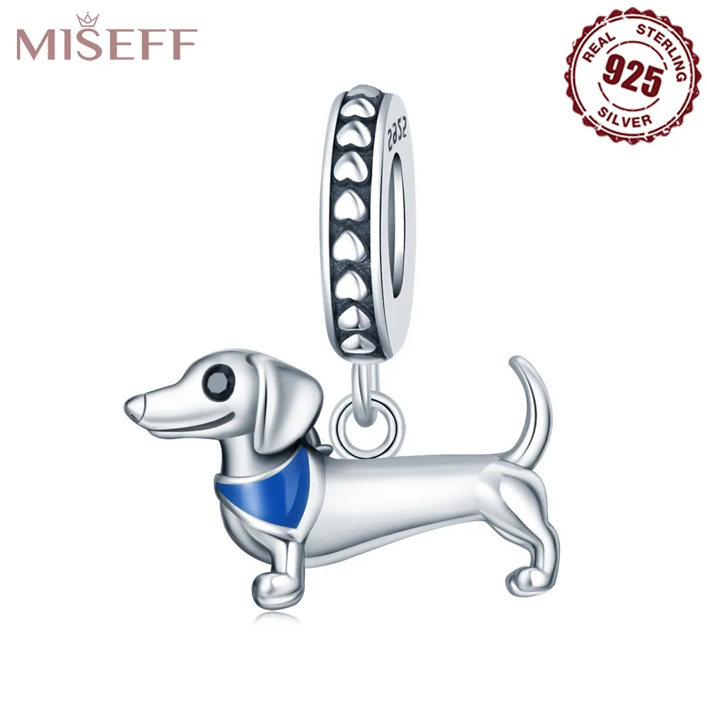 DIY Bracelet Ornament 925 Sterling Silver Sausage Dog Pendant - Sausage Puppy Pendant