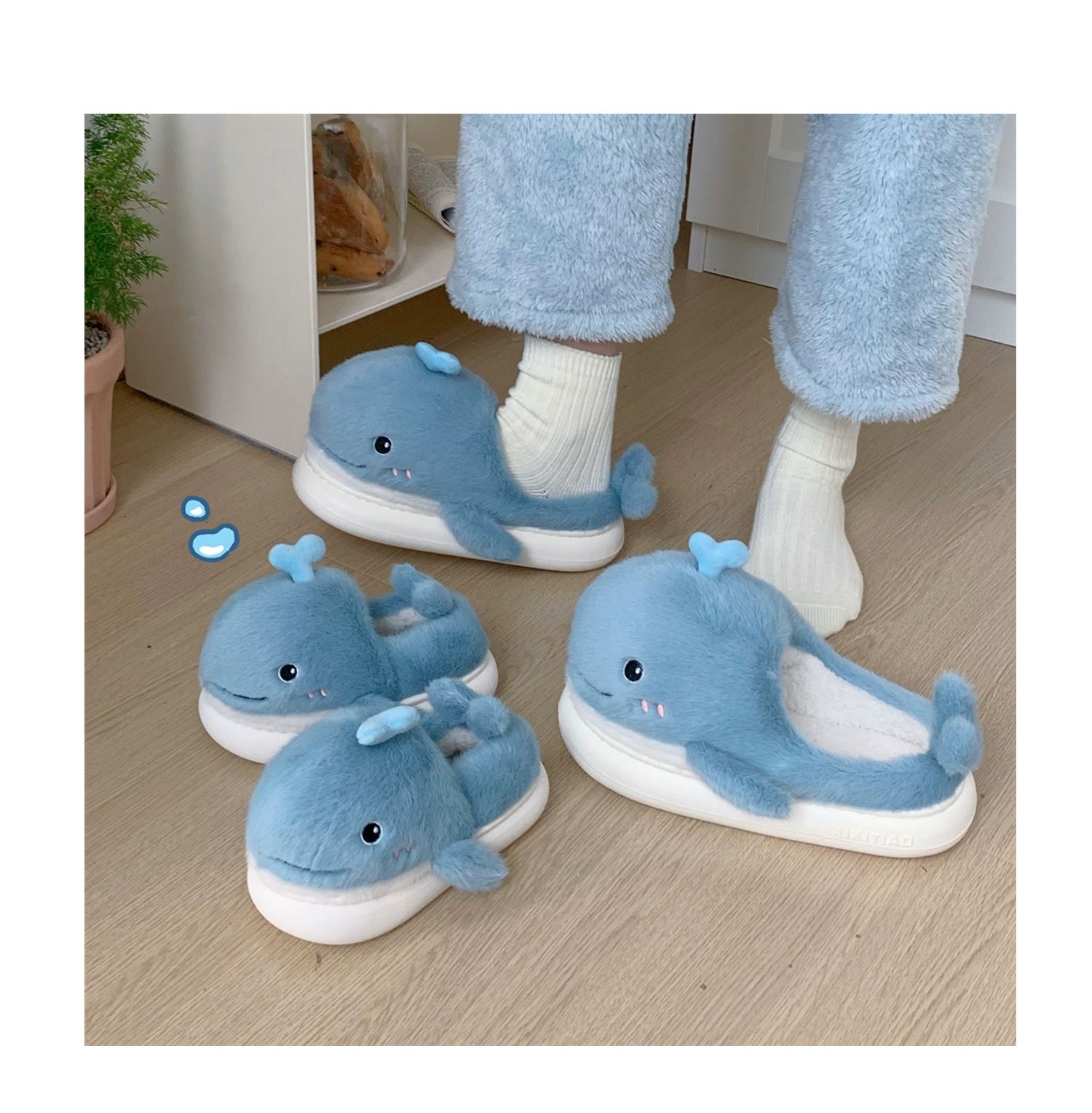 Title 3, Creative Cartoon Plush Dancing Whale Cotton Sli...