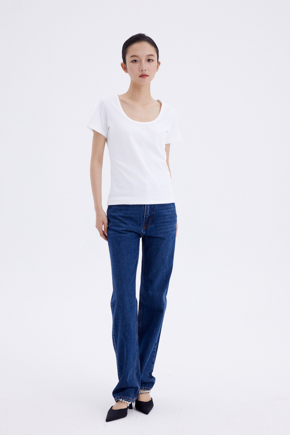 Title 8, Simple Style Womens Dark Blue Small Straight-l...