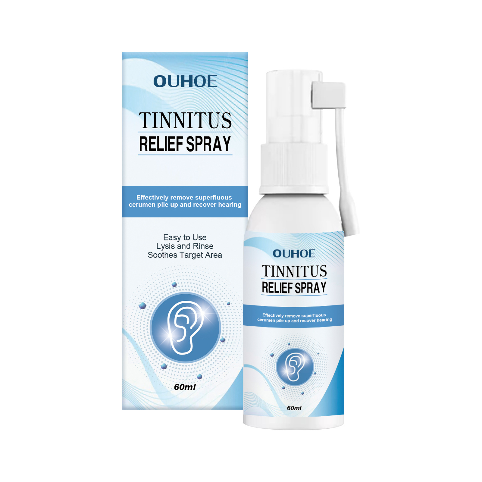 Tinnitus Relief Spray Relieving Ear Discomfort Back Earplugs Earwax Cleaning Care Spray 6