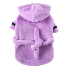 Pet Clothes Hotel Bath Towel Dog Cat Bathrobe - Yp01E Purple - View 1