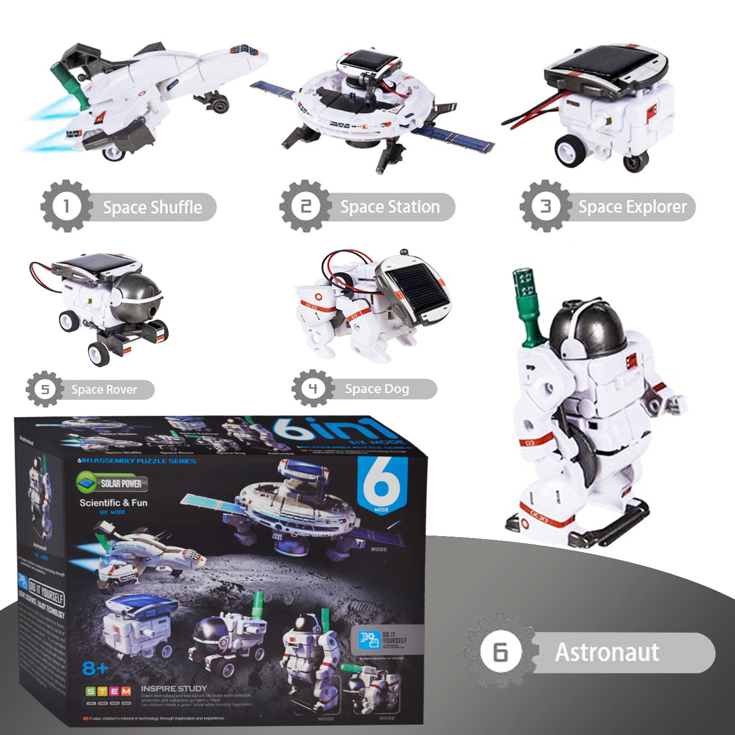 Assembly Toy DIY Space Solar-Powered Building Block Car — foto 2