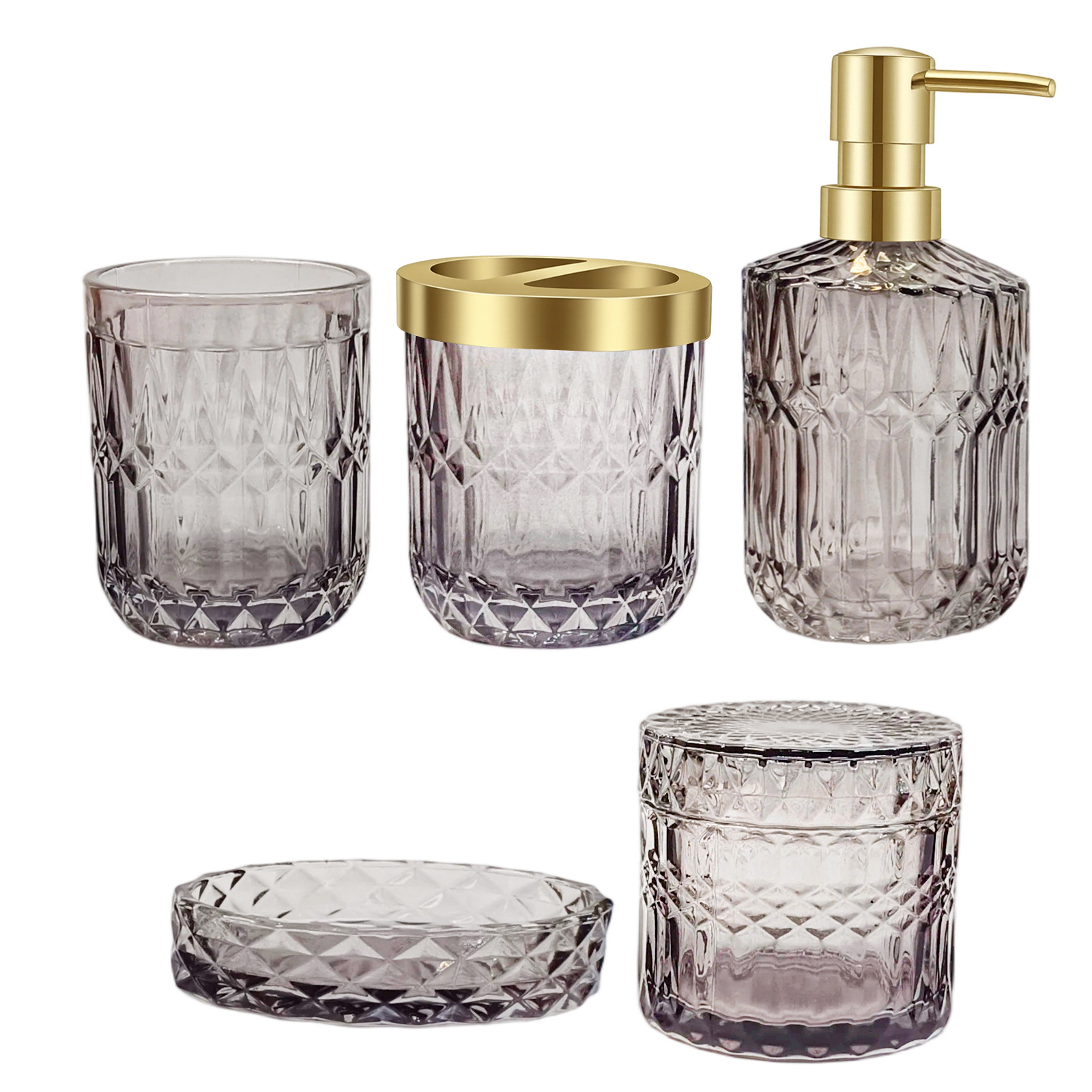 Light-luxury Glass Dispensers For Bathroom Lotions And Hand Soap