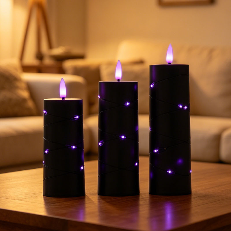 Black Bullet Purple Lamp Decorare lampă lumânare electrică