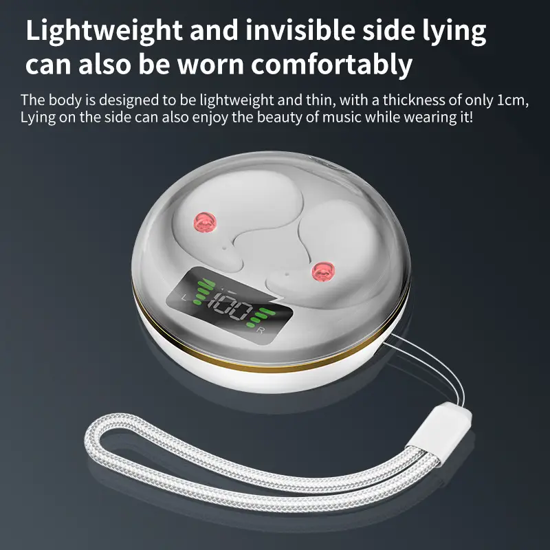New Bluetooth Wireless TWS Sleep Headphones Binaural Mini Portable Digital Display
